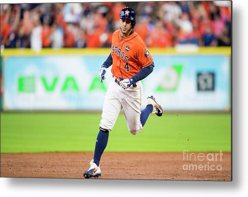 Game Two Metal Print featuring the photograph George Springer by Billie Weiss/boston Red Sox