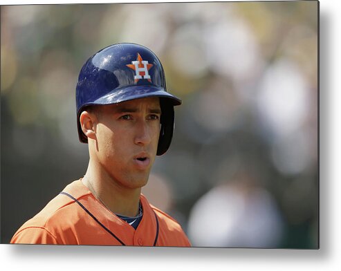 American League Baseball Metal Print featuring the photograph George Springer by Ezra Shaw