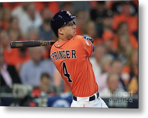 Game Two Metal Print featuring the photograph George Springer by Ronald Martinez