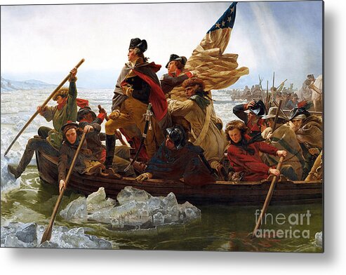 George Metal Print featuring the photograph George Washington Crossing The Delaware by Action