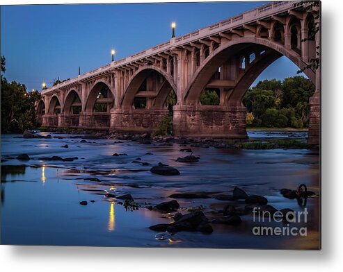 Gsb Metal Print featuring the photograph Gervais St. Bridge at Twilight-1-v2 by Charles Hite