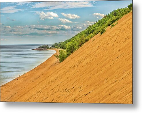 St Lawrence River Metal Print featuring the photograph Giant sand dune along the St. Lawrence river - Tadoussac, Quebec by Elvira Peretsman