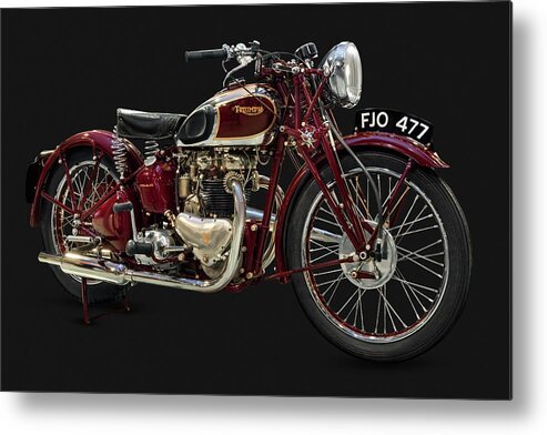 Vintage Metal Print featuring the photograph Girder Fork Triumph by Andy Romanoff