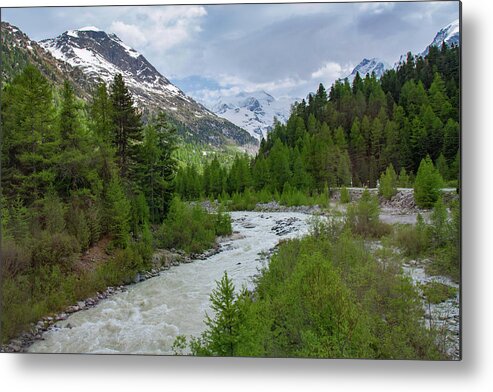 Alps Metal Print featuring the photograph Glacial River in the Swiss Alps by Matthew DeGrushe