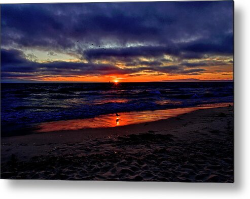 Sunset Metal Print featuring the photograph Glittering Sunset at Moss Landing Beach, California by Amazing Action Photo Video