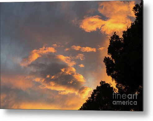 Clouds Metal Print featuring the photograph Glowing sky by Adriana Mueller