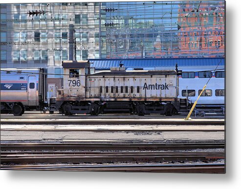 Railroad Metal Print featuring the photograph 'Goat' Getting It Done Amidst the Glamour by Steve Ember