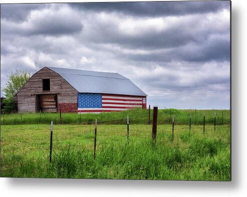 Barn Metal Print featuring the photograph God Bless the USA by Susan Rissi Tregoning