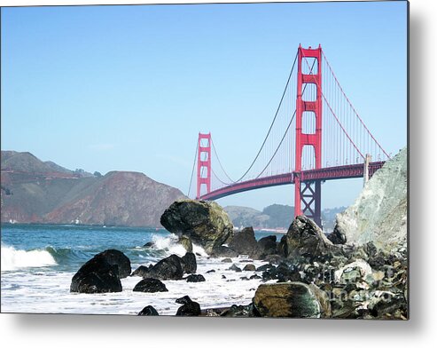 San Fransisco Metal Print featuring the photograph Golden Gate Beach by Wilko van de Kamp Fine Photo Art