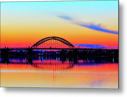 Sunset Metal Print featuring the photograph Golden Hour on the Delaware River by Linda Stern
