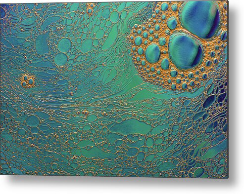 Abstract Metal Print featuring the photograph Golden Teal Abstract by Bruce Pritchett