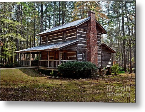 Kings Mountain State Park Metal Print featuring the photograph Grandpa Dickey's Log House by Ron Long