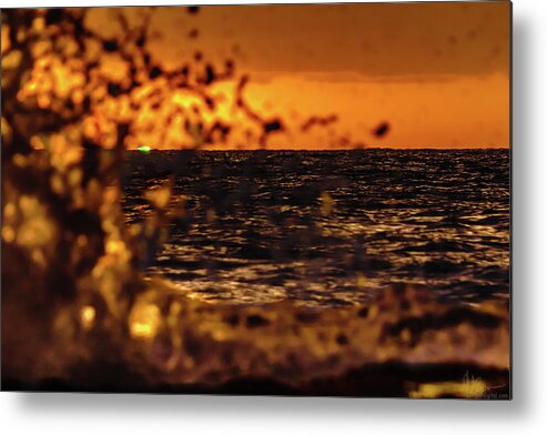 Hawaii Metal Print featuring the photograph Green Flash with Wave Crash by John Bauer