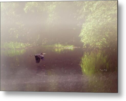 Heron Metal Print featuring the photograph Grey Heron Across the Water by Marjorie Whitley