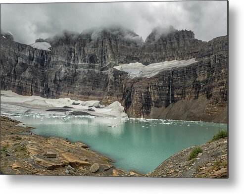 Glacier Metal Print featuring the photograph Grinnell and Salamander Glaciers, Soon Things of the Past by Belinda Greb