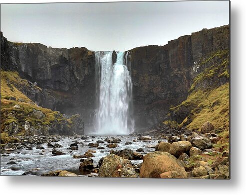 Waterfall Metal Print featuring the photograph Gufufoss Waterfall Iceland by Richard Krebs