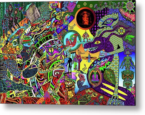 Visionary Metal Print featuring the mixed media Habre la Mente by Myztico Campo