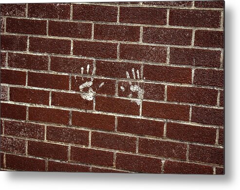 Brick Metal Print featuring the photograph Hands On by Cathy Kovarik