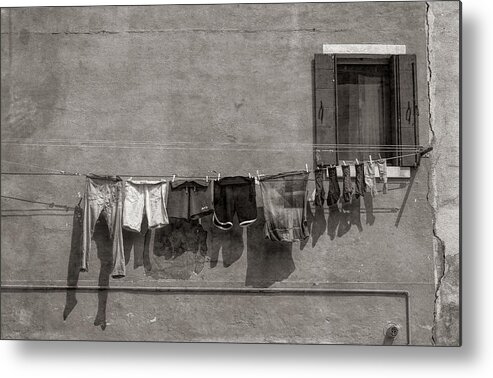 Venice Metal Print featuring the photograph Hanging Clothes of Venice by David Letts