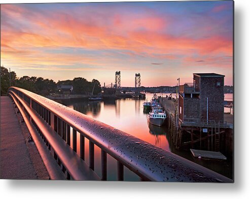 Portsmouth Metal Print featuring the photograph Harbor Sunset by Eric Gendron