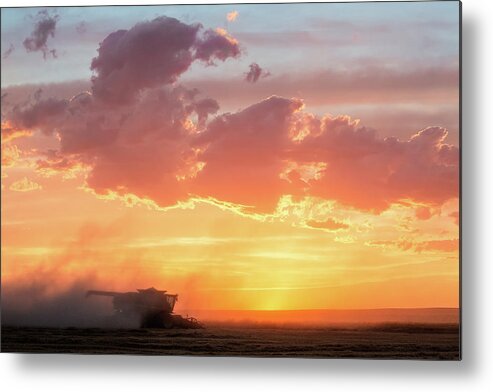 Combine Metal Print featuring the photograph Harvest Sunset by Todd Klassy