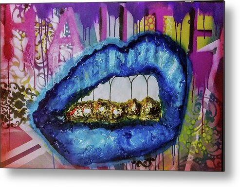 Me Metal Print featuring the painting Haute Lips by Femme Blaicasso