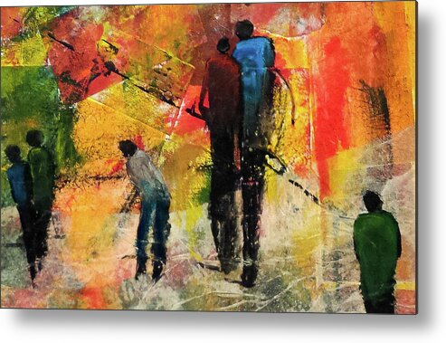 Acrylic Metal Print featuring the painting Heading Uptown by Lee Beuther