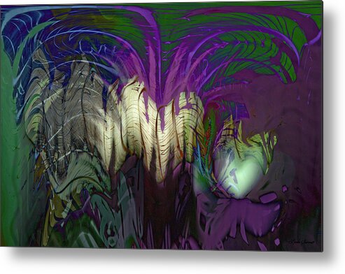 Hearts Within Metal Print featuring the digital art Hearts Within by Linda Sannuti