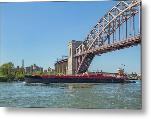 Astoria Park Metal Print featuring the photograph Hell Gate and Tank Barge by Cate Franklyn