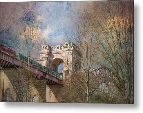 Hell Gate Bridge Metal Print featuring the photograph Hell Gate Bridge in Pastels by Cate Franklyn