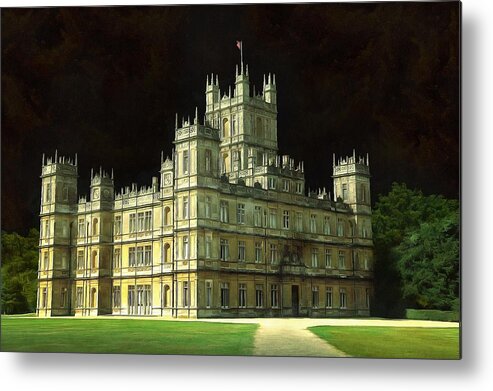 Highclere Castle Metal Print featuring the digital art Highclere Castle Digital Art Painting Print by Caterina Christakos