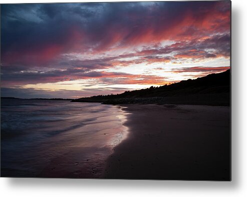 Highcliffe Metal Print featuring the photograph Highcliffe Beach at sunset by Ian Middleton