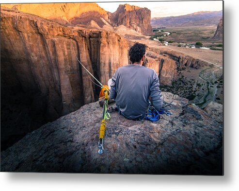 Young Men Metal Print featuring the photograph Highlining in Piedra Parada, Argentina by Alex Eggermont
