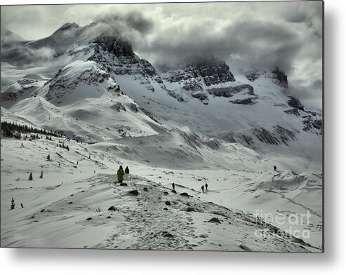 Canadian Metal Print featuring the photograph Hiking Into The Winter Storm by Adam Jewell
