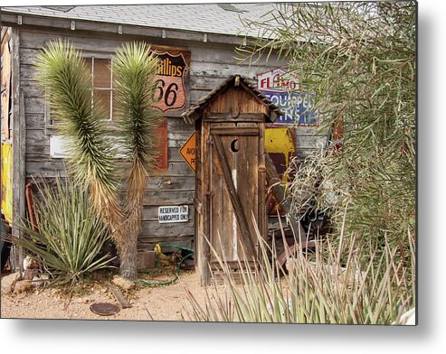 Arizona Metal Print featuring the photograph Historic Route 66 - Outhouse 2 by Liza Eckardt