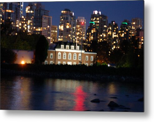 Navy Metal Print featuring the photograph HMCS Discovery Vancouver by James Cousineau