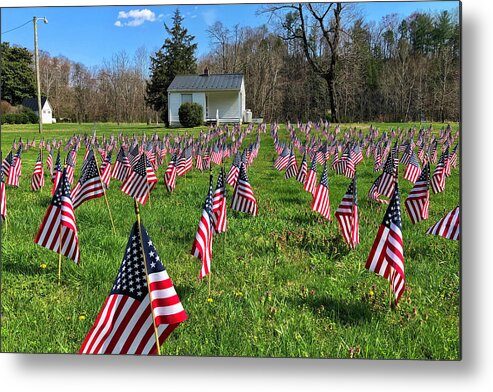 Photo Metal Print featuring the photograph Honor for the Flag by Anthony M Davis