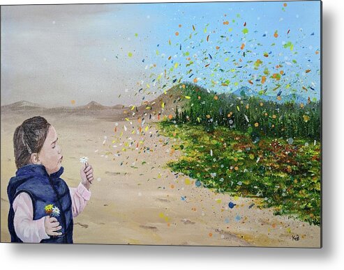 Child Metal Print featuring the painting Hope by Kevin Daly