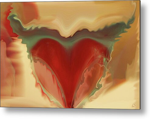 Horned Heart Metal Print featuring the digital art Horned Heart by Linda Sannuti