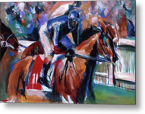 Kentucky Horse Racing Metal Print featuring the painting Horse 11 by John Gholson