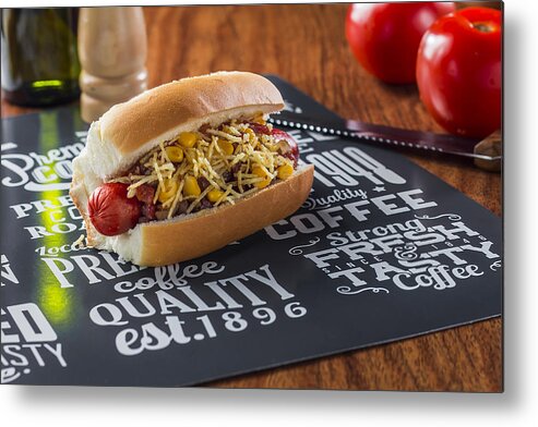 Savory Food Metal Print featuring the photograph Hot Dog by Alex Souto Maior