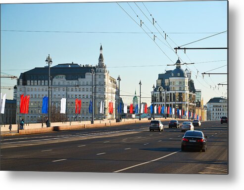 Hotel Metal Print featuring the photograph Hotel Baltschug Kempinski and Moscow Central Bank of Russia by OlgaVolodina
