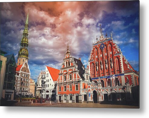 Riga Metal Print featuring the photograph House of The Blackheads in Riga Latvia by Carol Japp