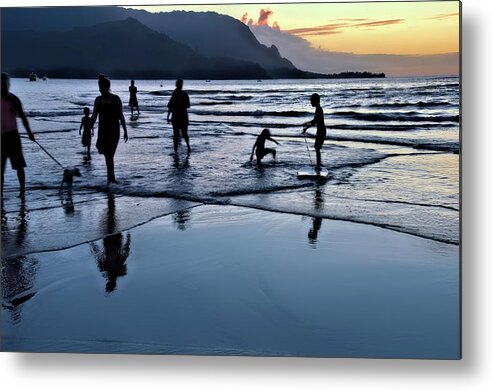 Water Play Metal Print featuring the photograph How We Play Hanalei Bay by Heidi Fickinger