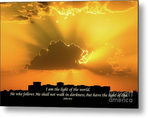 Sunrays Metal Print featuring the photograph I Am The Light Of The World IN003 by Kenneth Johnson