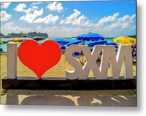 Cruise Metal Print featuring the photograph I love St. Maarten by AE Jones