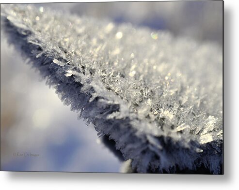 Ice Metal Print featuring the photograph Ice Crystal Abstract by Kae Cheatham