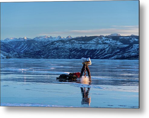 Fog Metal Print featuring the photograph Ice Fishing Wyoming by Julieta Belmont