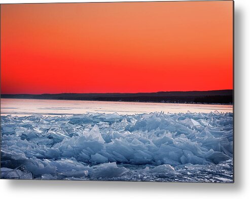  Metal Print featuring the photograph Ice Shards on Fire by Nicole Engstrom