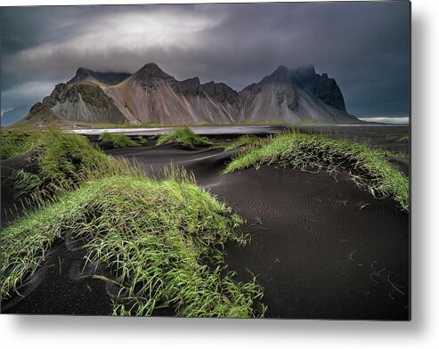 Stokksnes Metal Print featuring the photograph Iceland - Stokksnes and the Vestrahorn by Olivier Parent